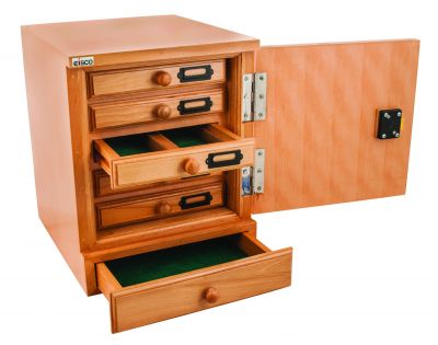 Premium Wooden Slide Cabinet, 10 Drawer - 1000 slide Capacity - Eisco Labs