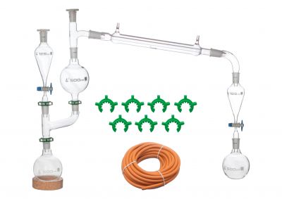 Essential Oils Extraction Apparatus, 23 Piece Set - Glass Steam Distillation - Borosilicate Glass - Eisco Labs