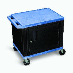 26"H AV Cart - 2 Shelf, Cab, Electric - Blk