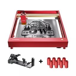 xTool D1 Pro 5W: Higher Accuracy Diode DIY Laser Engraving & Cutting Machine + D1 Pro 5W + RA2 Pro + Risers (8 Packs) - Golden Red