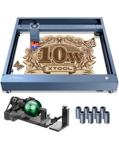 xTool D1 Pro : Higher Accuracy Diode DIY Laser Engraving &amp; Cutting Machine 10W + RA2 Pro + Risers (8 Packs)-Metal Grey