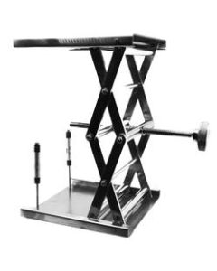Lab Scissor Jack, Extendable with Hand Crank and Rubber Feet, Max 11" H, Rust-Resistant Stainless Steel
