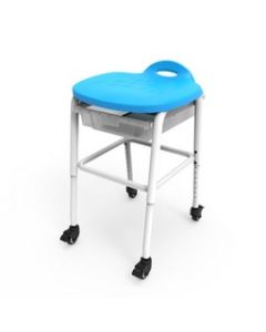 Adjustable-Height Stackable Classroom Stool with Wheels and Storage