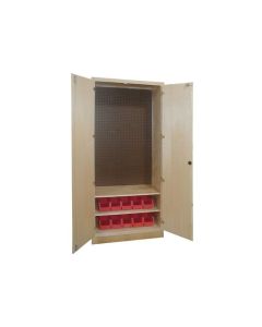 Hann TS-36W Tool Storage Cabinet With Pegboard and Ten Storage Bins 18 x 36