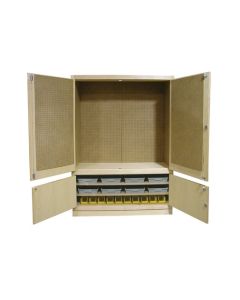Hann TS-4 Tool Storage Cabinet With Pegboard and Tote Trays 22 x 60