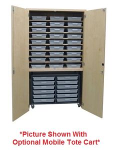 Hann TTG-482284-27T Storage Cabinet With 27 Tote Trays and Lower Garage Cabinet 22 x 48-Yes- MSTT-212W