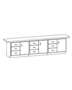 Hann WBB-8L Wall Workbench With 6 Drawers and 2 Doors 24 x 96-1-3/4"-Yes