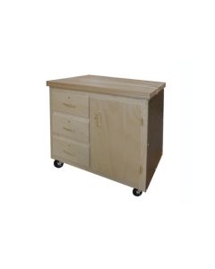 Hann WRB-7 One Door and Three Drawer Storage Mobile Shop Cart 24 x 36