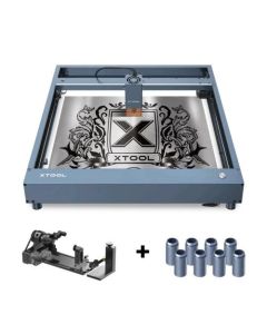 xTool D1 Pro 5W: Higher Accuracy Diode DIY Laser Engraving &amp; Cutting Machine + D1 Pro 5W + RA2 Pro + Risers (8 Packs)-Metal Grey